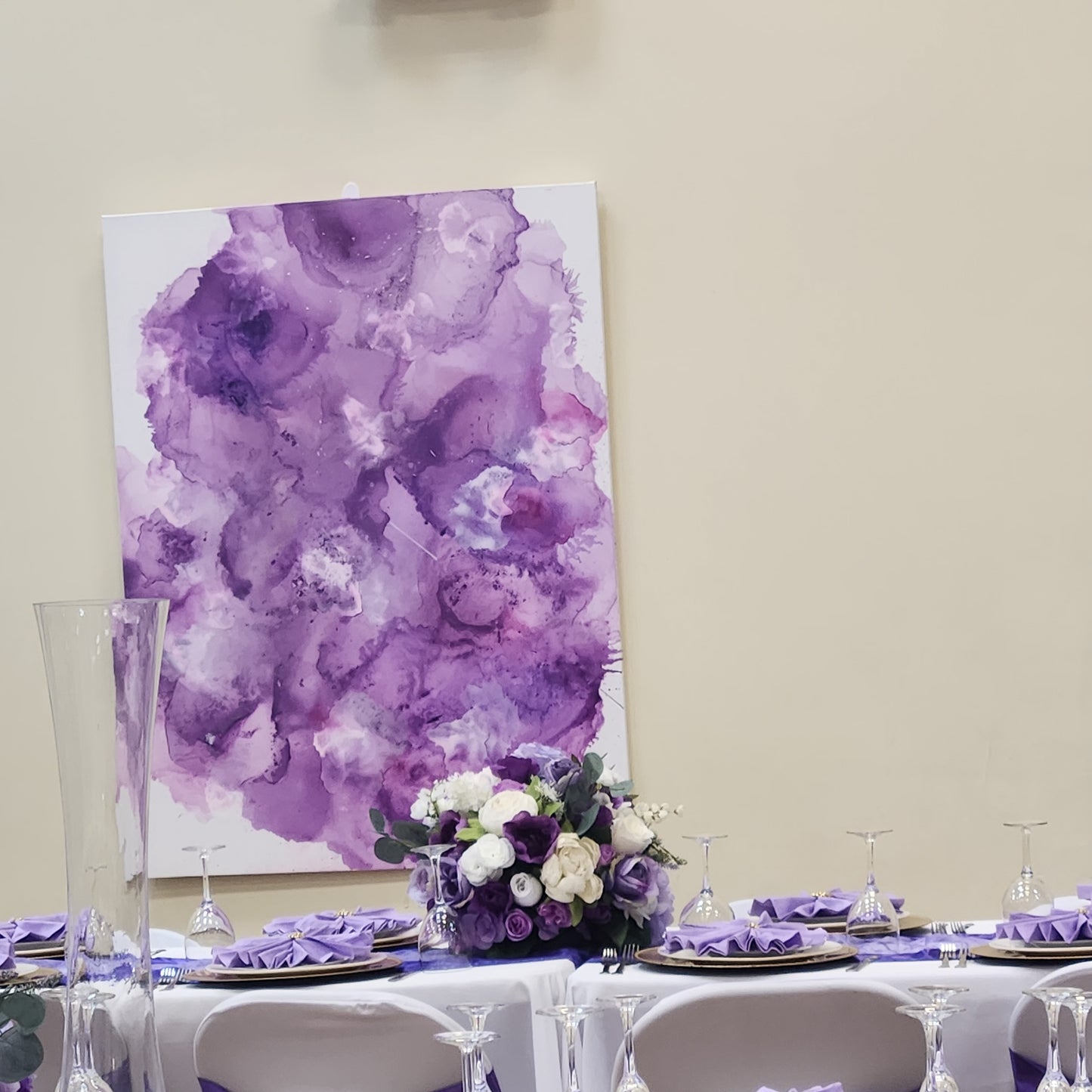 Alcohol Ink Purple Abstract Painting