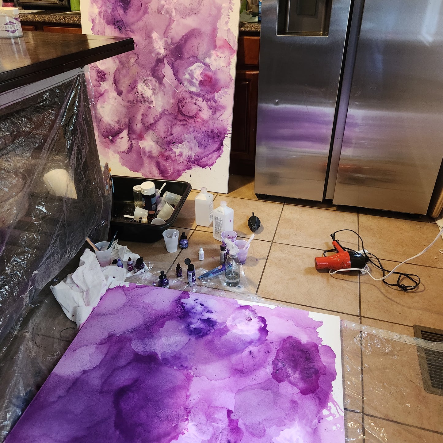 Alcohol Ink Purple Abstract Painting